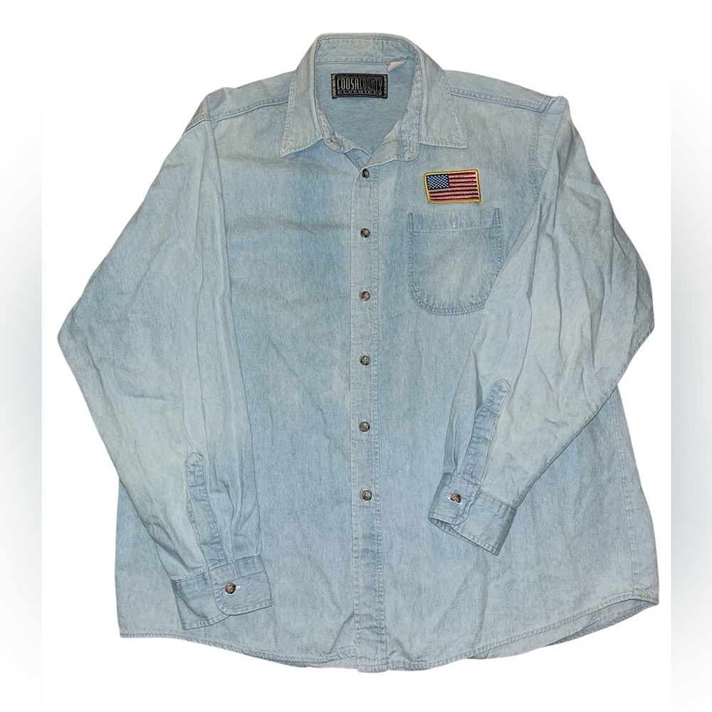Coosa County Vintage Denim Men’s Button-Down | XL